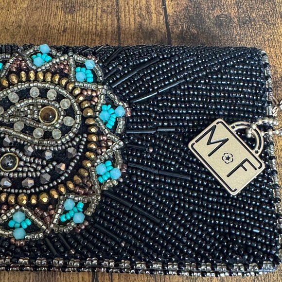 Mary Frances Black Beaded harmony convertible crossbody wallet - Picture 7 of 11